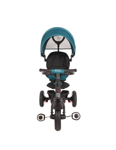 Tricicleta cu roti de cauciuc Qplay Rito Rubber Albastru