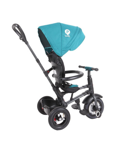 Tricicleta cu roti de cauciuc Qplay Rito Rubber Albastru