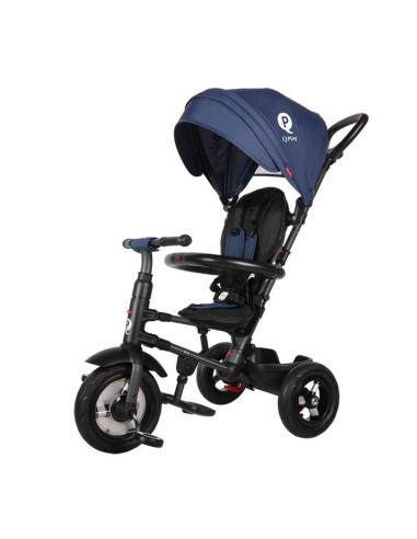 Tricicleta cu roti de cauciuc Qplay Rito Rubber Albastru