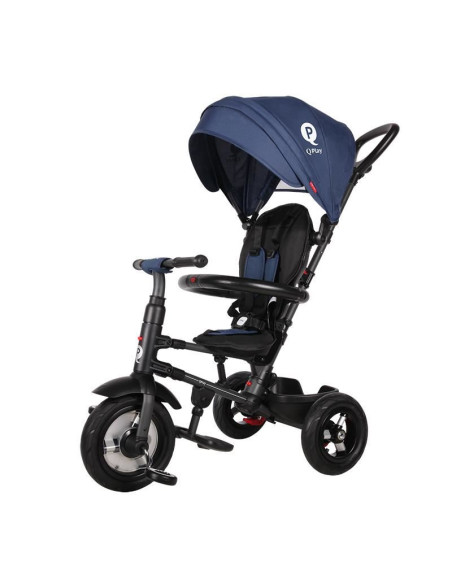 Tricicleta cu roti de cauciuc Qplay Rito Rubber Albastru