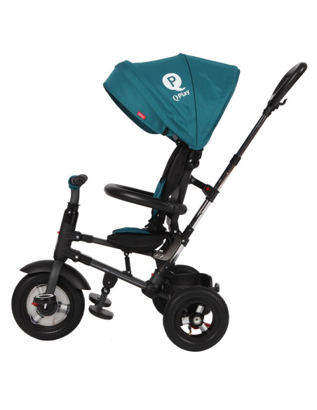 Tricicleta cu roti de cauciuc Qplay Rito Rubber Albastru