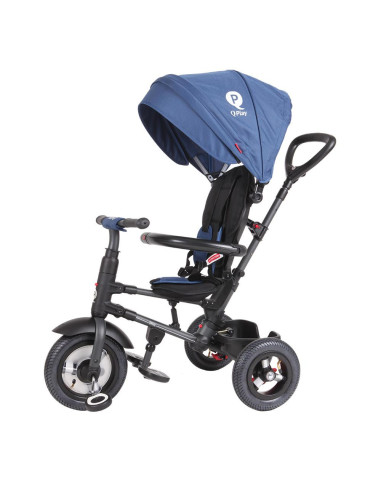 Tricicleta cu roti de cauciuc Qplay Rito Rubber Albastru