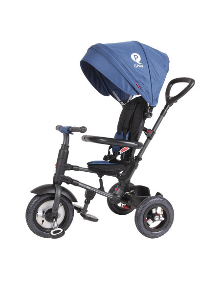 Tricicleta cu roti de cauciuc Qplay Rito Rubber Albastru