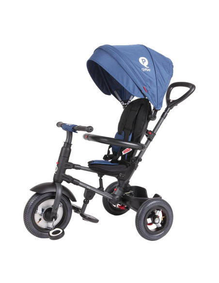 Tricicleta cu roti de cauciuc Qplay Rito Rubber Albastru