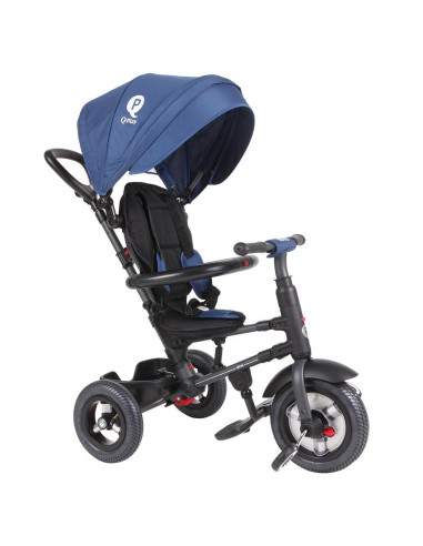Tricicleta cu roti de cauciuc Qplay Rito Rubber Albastru