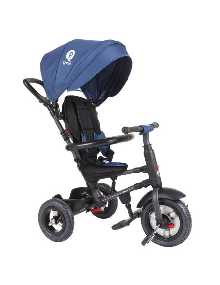 Tricicleta cu roti de cauciuc Qplay Rito Rubber Albastru
