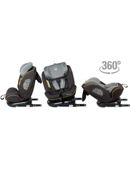 Scaun auto rotativ cu Isofix grupa 0-36 kg Nova Gri,339085060