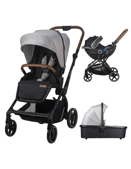 Carucior modular 2in1 Coccolle Saliara Greystone+Cos auto 0-13