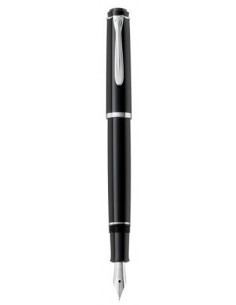 930859,Stilou Clasic P205 M Cu Patron, Penita Din Otel Inoxidabil Accesorii Cromate, Corp Negru Pelikan