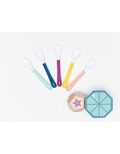 Babymoov– Set de 5 lingurite multicolore,BB-A102408