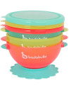 Badabulle - Set 3 boluri colorate pentru mancare, cu suport