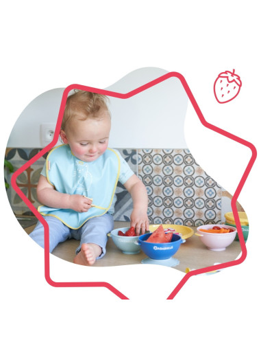 Badabulle - Set 5 boluri si 3 lingurite colorate,BB-B005107