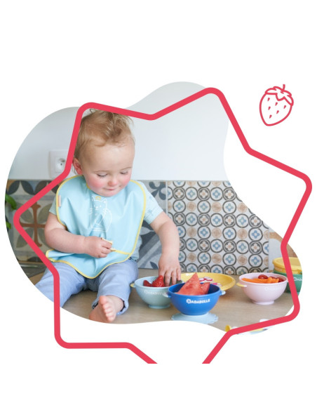 Badabulle - Set 5 boluri si 3 lingurite colorate,BB-B005107