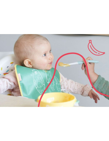 Badabulle - Set 5 boluri si 3 lingurite colorate,BB-B005107