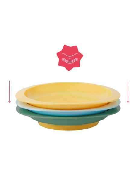 Badabulle - Set 3 farfurii anti-alunecare,BB-B005214
