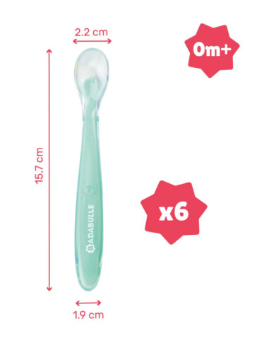 Badabulle - Set 6 lingurite colorate flexibile,BB-B005418