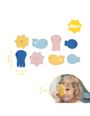 Badabulle - Puzzle pentru baie cu animalute acvatice,BB-B017019