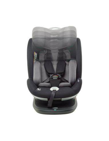 BabyGo - Scaun auto rotativ i-Size Grow Up 360 Black, 0-36