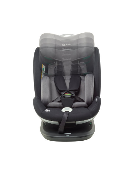 BabyGo - Scaun auto rotativ i-Size Grow Up 360 Black, 0-36