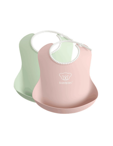 BabyBjorn - Set 2 bavete, Powder Green/Powder Pink,BS-046343A