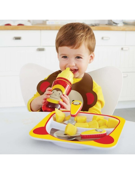 Skip Hop Bavetica de silicon Fold & Go Zoo - Maimutica,BS-232201