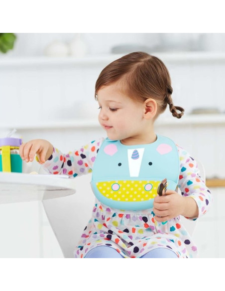 Skip Hop Bavetica de silicon Fold & Go Zoo - Unicorn,BS-232204