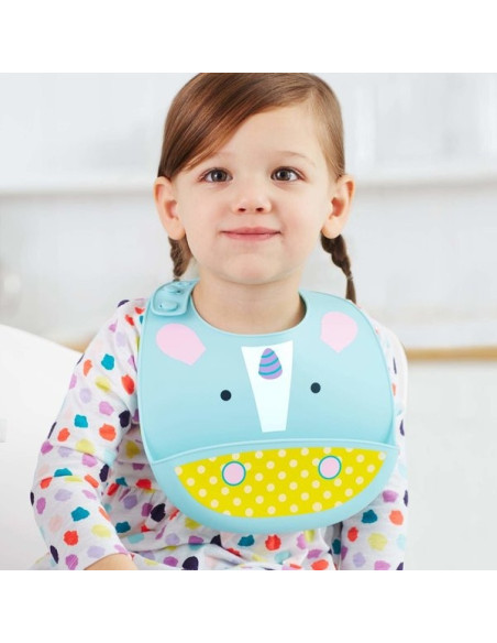 Skip Hop Bavetica de silicon Fold & Go Zoo - Unicorn,BS-232204