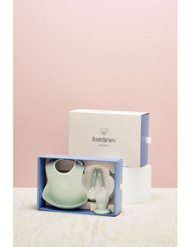 BabyBjorn - Set hranire: farfurie, lingurita, furculita, pahar