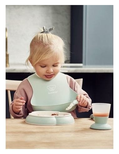 BabyBjorn - Set hranire: farfurie, lingurita, furculita, pahar