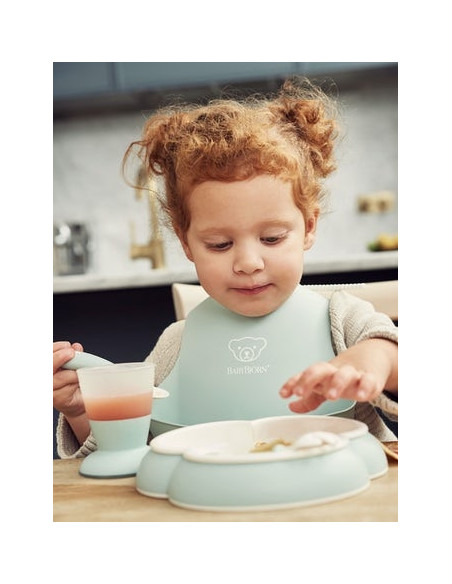 BabyBjorn - Set hranire: farfurie, lingurita, furculita, pahar