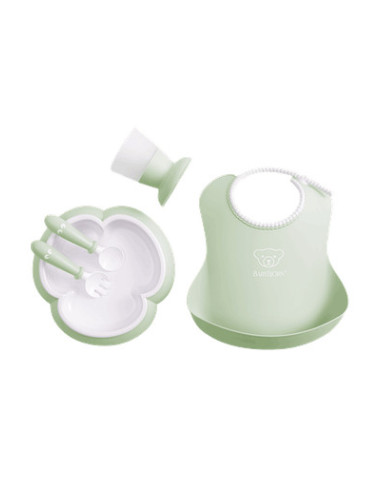 BabyBjorn - Set hranire: farfurie, lingurita, furculita, pahar