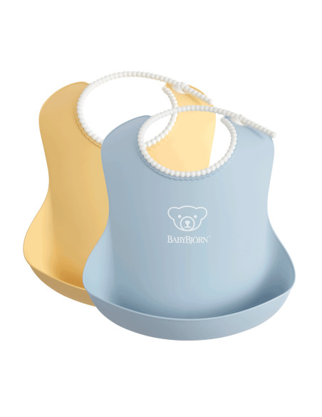 BabyBjorn - Set 2 bavete, Powder Yellow/ Powder Blue,BS-046341A