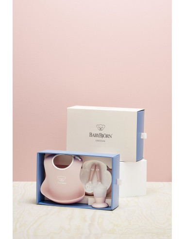 BabyBjorn - Set hranire: farfurie, lingurita, furculita, pahar