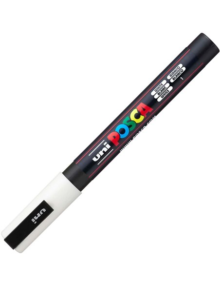 Marker UNI Posca PC-3M, varf 0.9 - 1.3 mm, Alb