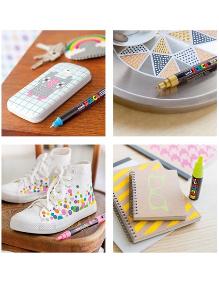 Marker UNI Posca PC-3M, varf 0.9 - 1.3 mm, Alb