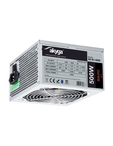 Sursa alimentare Akyga Basic ATX Power Supply 500W AK-B1-500E Fan12cm P4 3xSATA