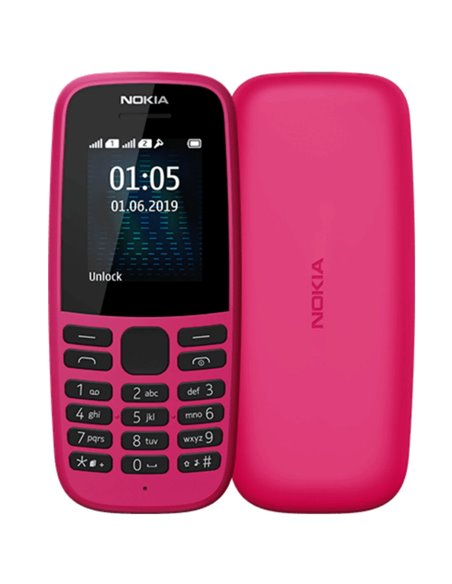 Telefon cu butoane, NOKIA 105, dual sim, 4 MB, 2G, roz