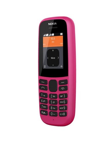 Telefon cu butoane, NOKIA 105, dual sim, 4 MB, 2G, roz