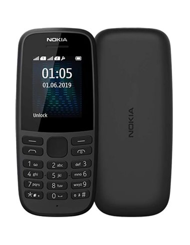 Telefon cu butoane NOKIA 105, Dual SIM,  4 MB, 2G, OEM, Negru