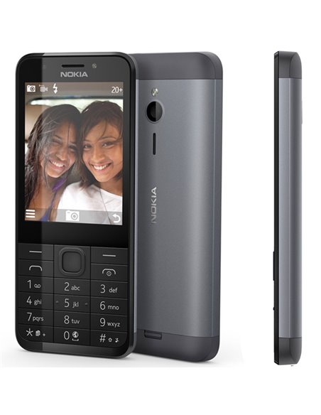 Telefon cu butoane Nokia 230, Dual SIM, 16 MB, 2G, OEM, Argintiu inchis