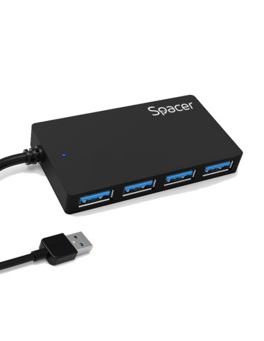 HUB extern SPACER, porturi USB: USB 3.0 x 4, conectare prin USB