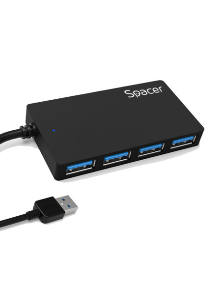 HUB extern SPACER, porturi USB: USB 3.0 x 4, conectare prin USB