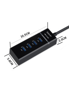 HUB extern SPACER, porturi USB: USB 3.0 x 4, conectare prin USB 2