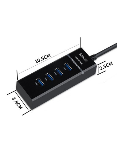 HUB extern SPACER, porturi USB: USB 3.0 x 4, conectare prin USB