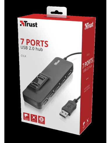 HUB extern TRUST, porturi USB USB 2.0 x 7, conectare prin USB