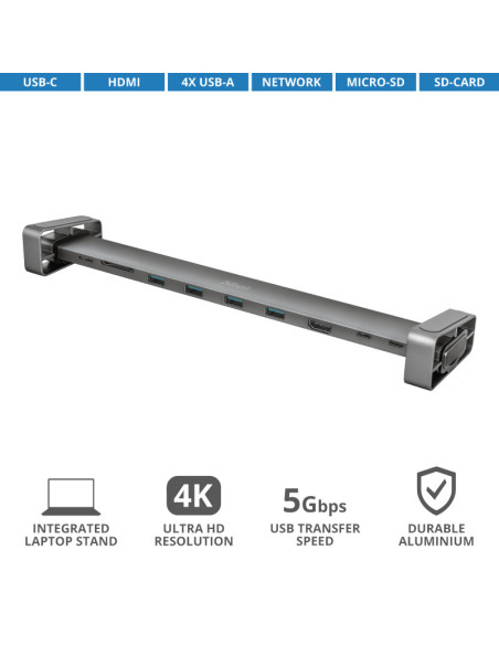 HUB extern TRUST, porturi USB USB 3.2 x 4, USB 3.2 Type-C x 2