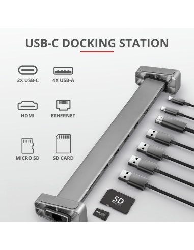 HUB extern TRUST, porturi USB USB 3.2 x 4, USB 3.2 Type-C x 2