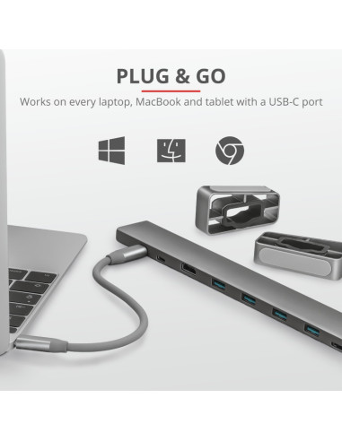 HUB extern TRUST, porturi USB USB 3.2 x 4, USB 3.2 Type-C x 2