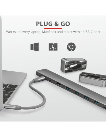 HUB extern TRUST, porturi USB USB 3.2 x 4, USB 3.2 Type-C x 2