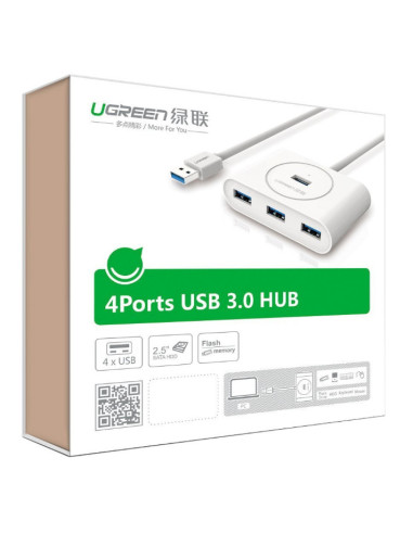 HUB extern Ugreen, "CR113" porturi USB: USB 3.0 x 4, conectare
